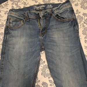 Wrangler Mens Slim Straight Blue Jeans
